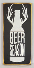 Load image into Gallery viewer, Beer Season - Wood Sign with Bottle and Deer Antlers