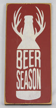 Load image into Gallery viewer, Beer Season - Wood Sign with Bottle and Deer Antlers