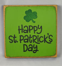 Load image into Gallery viewer, Happy St. Patrick's Day Mini Wooden Sign