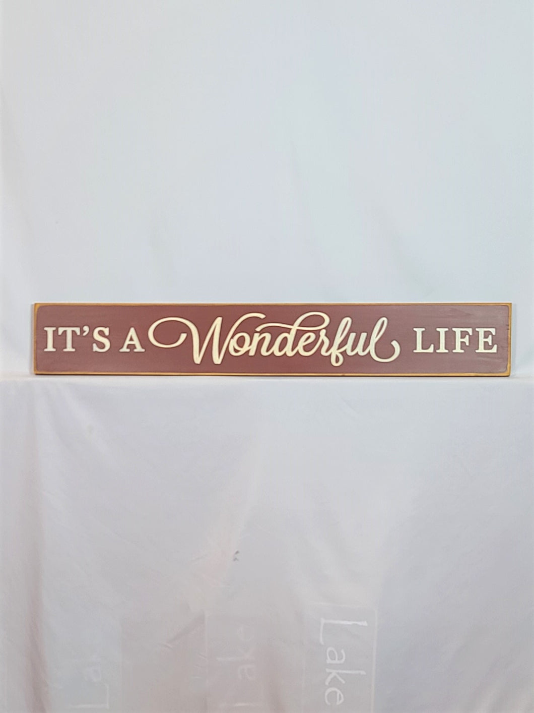 Rustic It's a Wonderful Life Wooden Sign - 6 x 36 Inches - 10 x 60 Inches - Farmhouse Holiday Decor -Festive Christmas Wall Art
