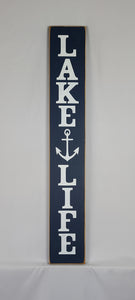 Lake Life Vertical Wooden Sign