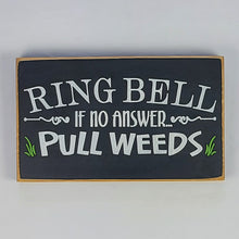 Load image into Gallery viewer, Ring Bell Pull Weeds Painted Wooden Spring Sign
