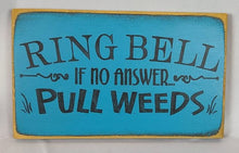 Load image into Gallery viewer, Ring Bell Pull Weeds Painted Wooden Spring Sign
