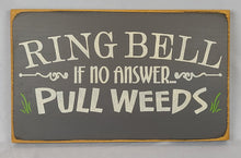 Load image into Gallery viewer, Ring Bell Pull Weeds Painted Wooden Spring Sign
